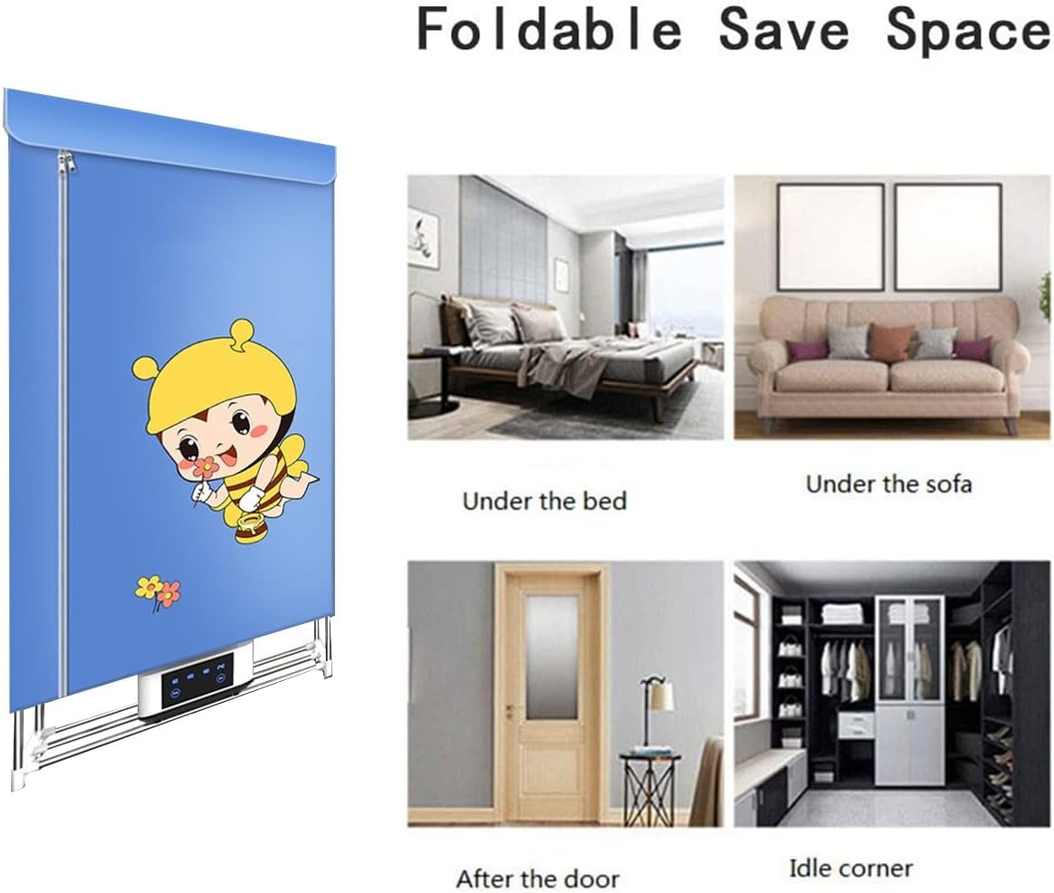 Electric Clothes Dryer,Portable Clothes Drying Rack,Energy Saving for Household,Home,Laundry,Apartment (Color : Brown)