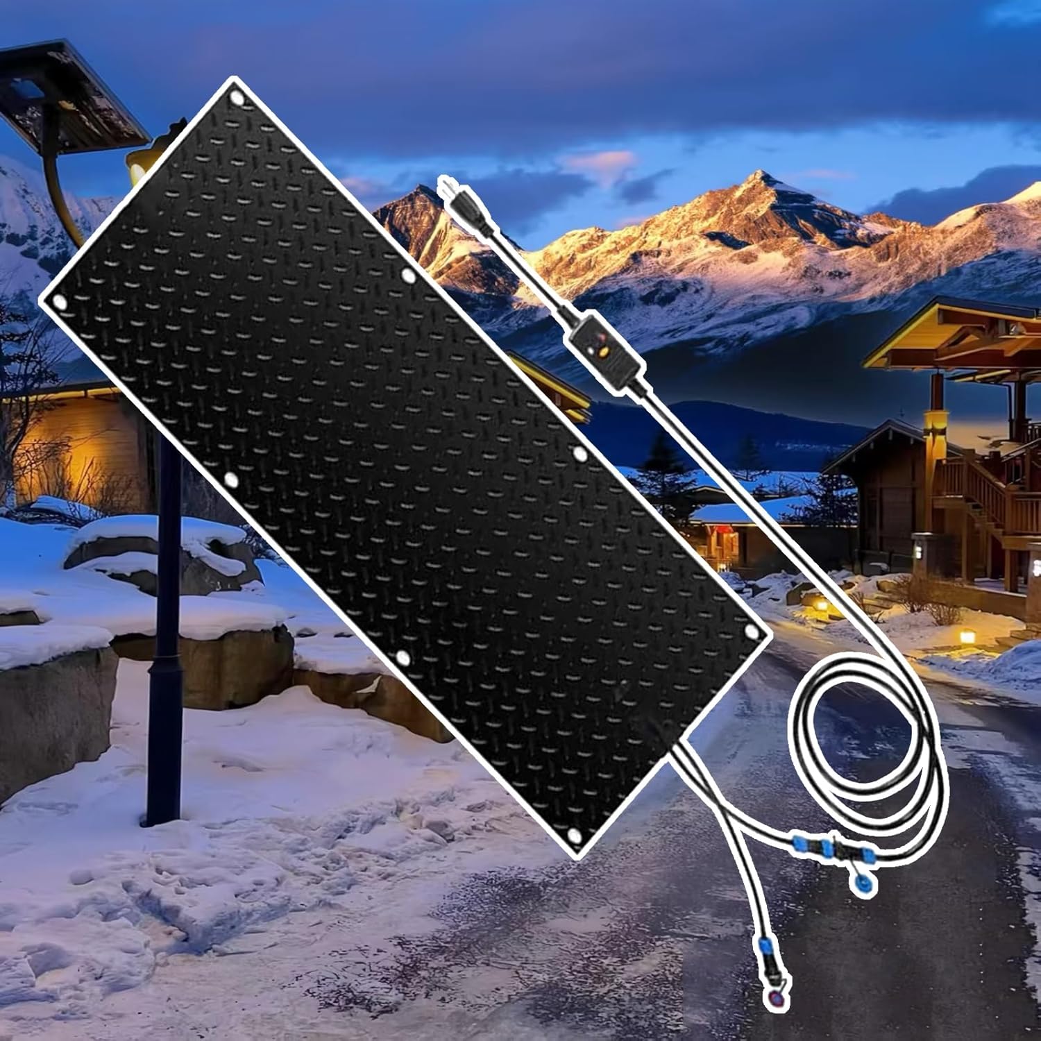 Heated Snow Melting Outdoor Mats 1/2/3/4/5 Pieces, Fast Snow and Ice Melting Heated Mats, Non-Slip Winter Snow Removal and Ice Melting Products - Snow Melting Mats for Winter Snow Removal(1 Pcs,30x90c