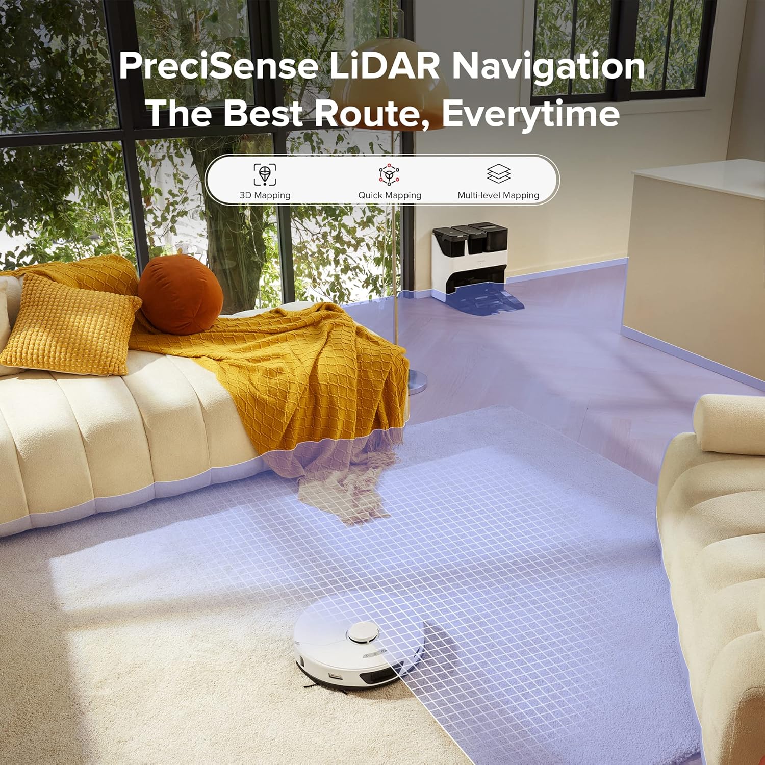 roborock S7 Max Ultra Robot Vacuum and Mop Combo, Auto Mop Drying and Washing, Self-Emptying and Refilling, 5500Pa Suction, Reactive Tech Obstacle Avoidance, White (RockDock Ultra Series)