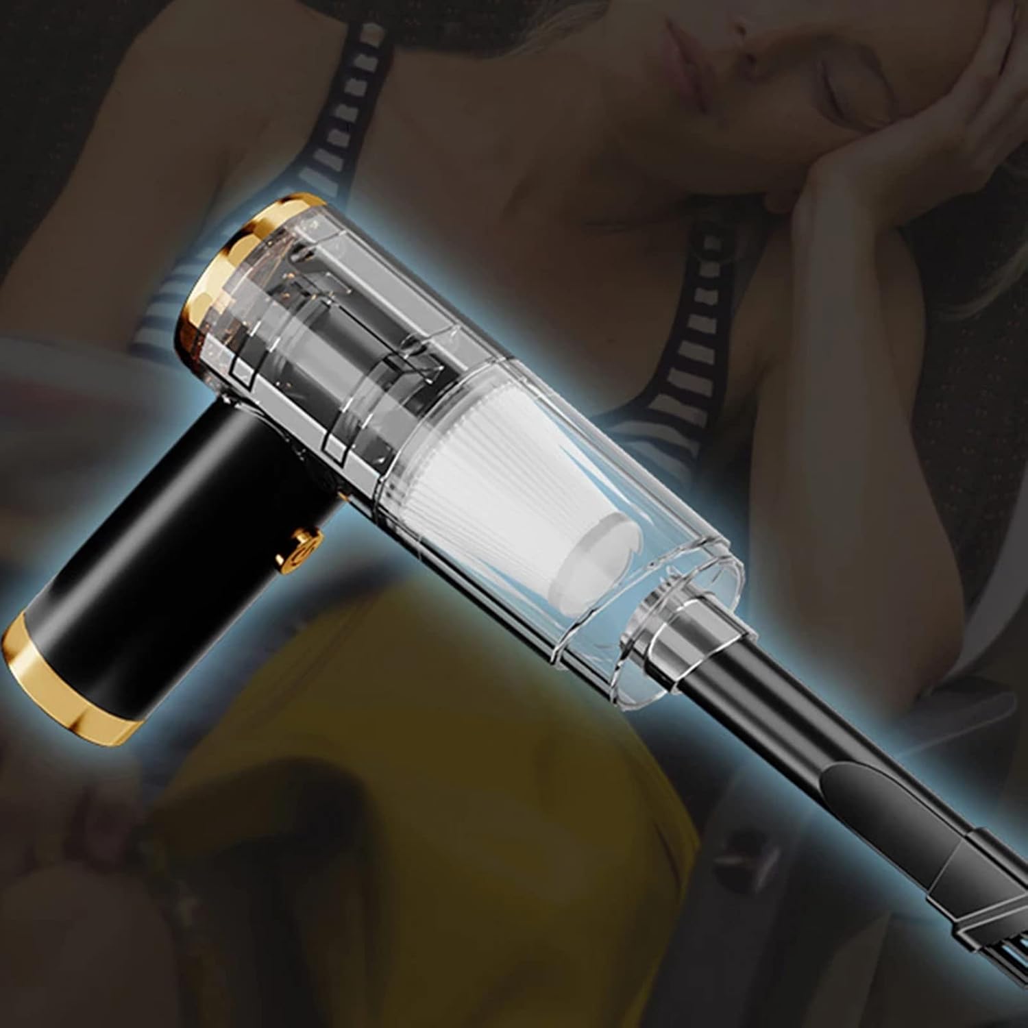 18000PA Car Wireless Vacuum Cleaner Powerful Cyclone Suction Home Portable Handheld Vacuum Cleaning Mini Cordless Vac,Yellow