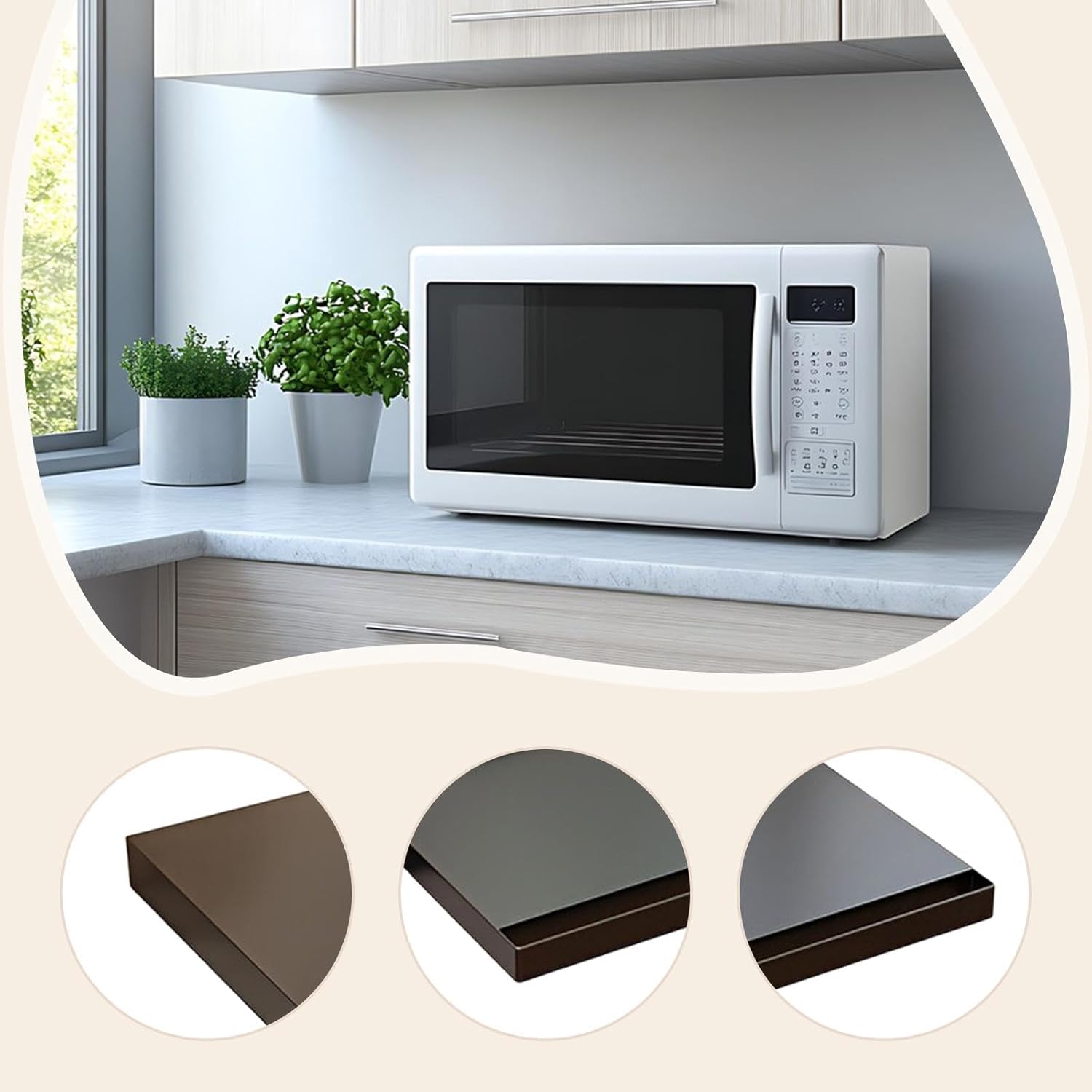 Kitchen Appliance Pull Out Rack Organizer Adjustable Heavy Duty Carbon Steel Multipurpose for Microwave, Oven with 2 Tiers, Black