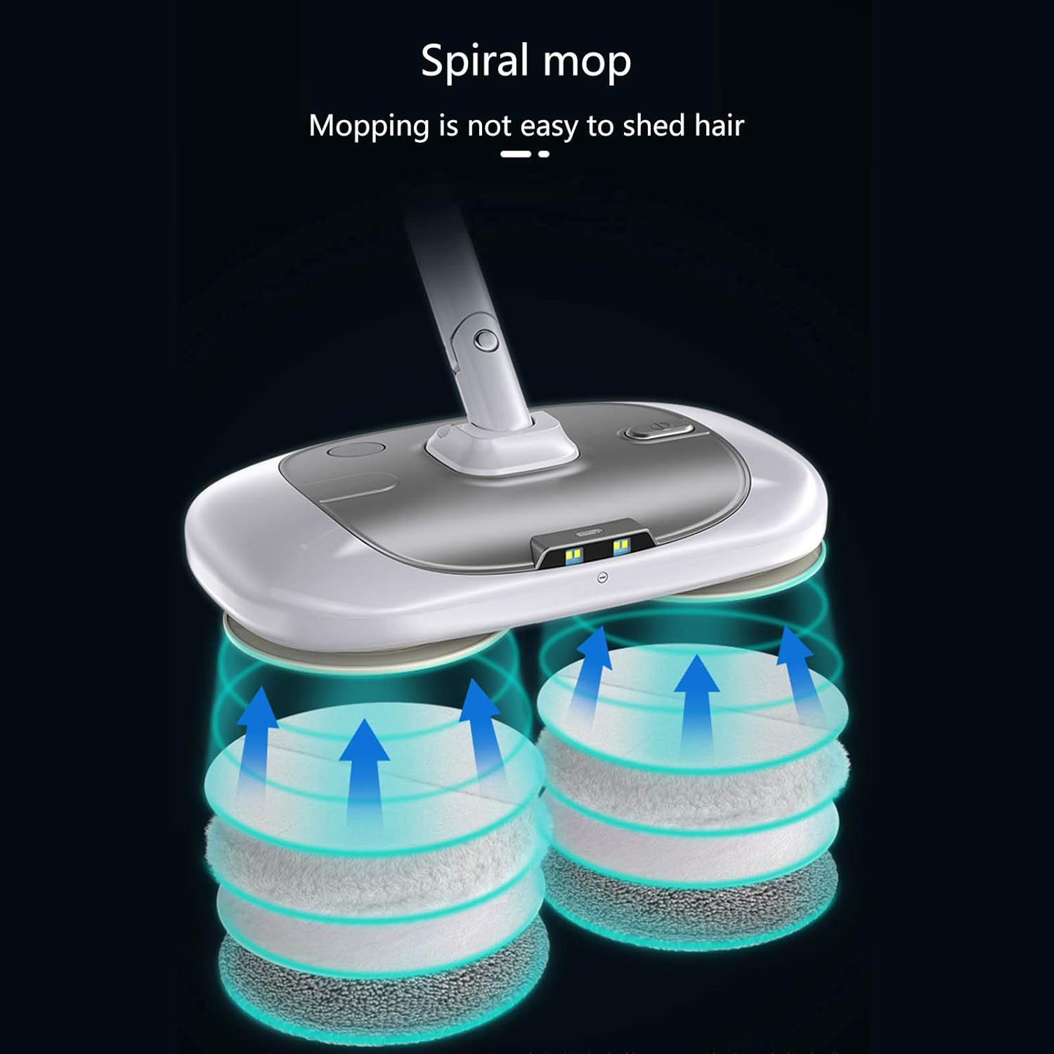 Household Electric Mop Cordless Cleaning Mop Tile Cleaner and Hardwood Floor Cleaner Household Multi-Function Steam Cleaner with LED Light to Illuminate Dark Corners White