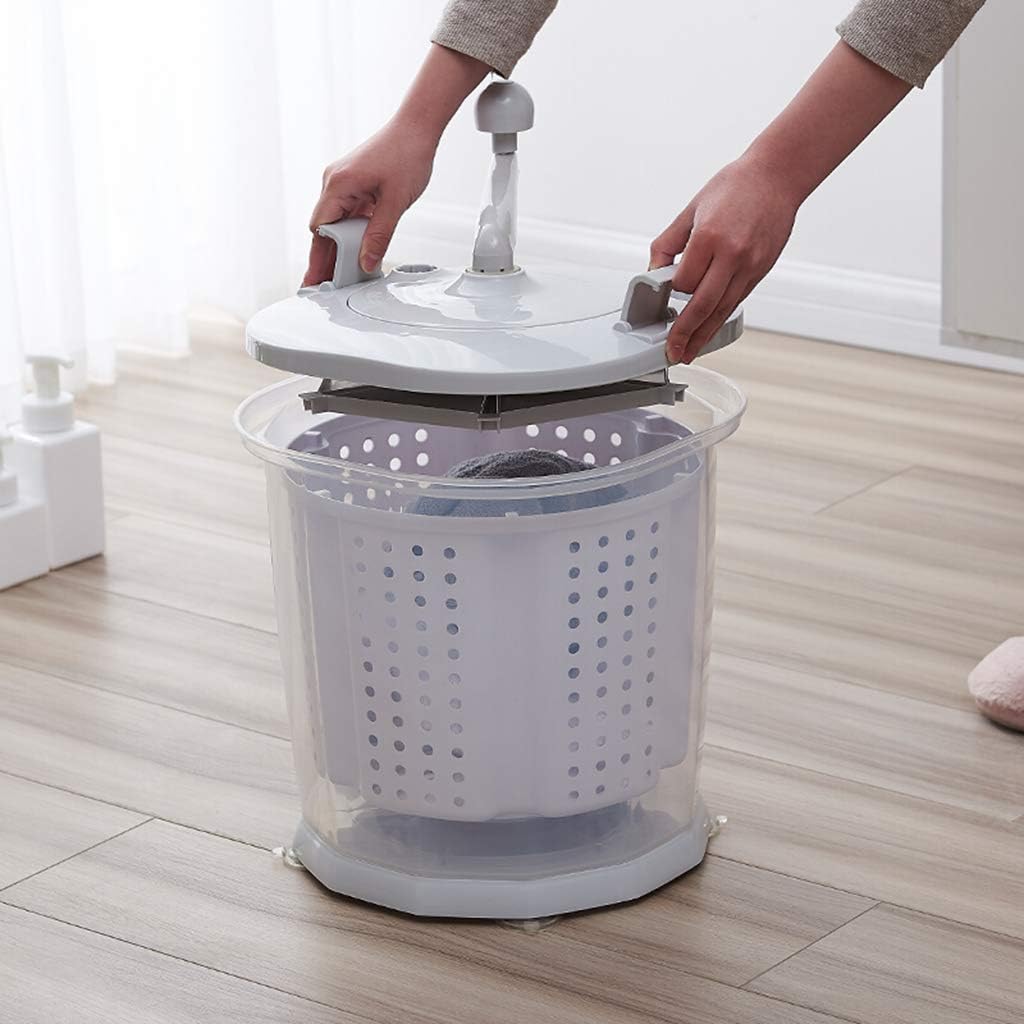 Portable Eco Mini Washing Machine, Hand Cranked Manual Clothes Non-Electric Washing Machine and Spin Dryer,Easy to Use, Suitable for Small Clothes, Underwear, RVs, Camping