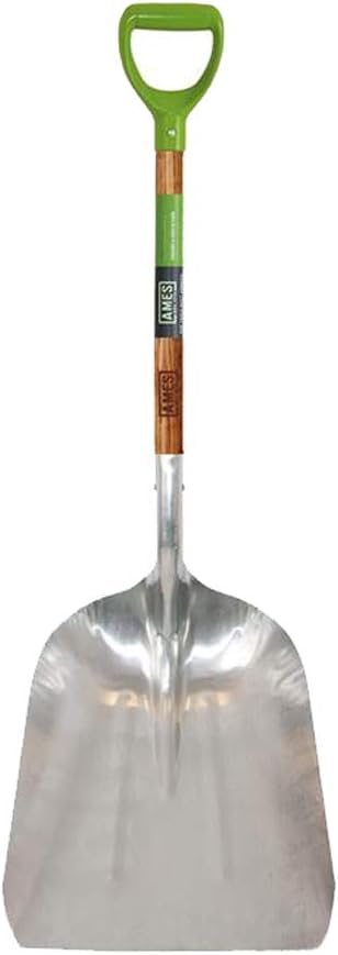 AMES 2672400#14 Aluminum Scoop with Hardwood Handle and D-Grip, 46-Inch