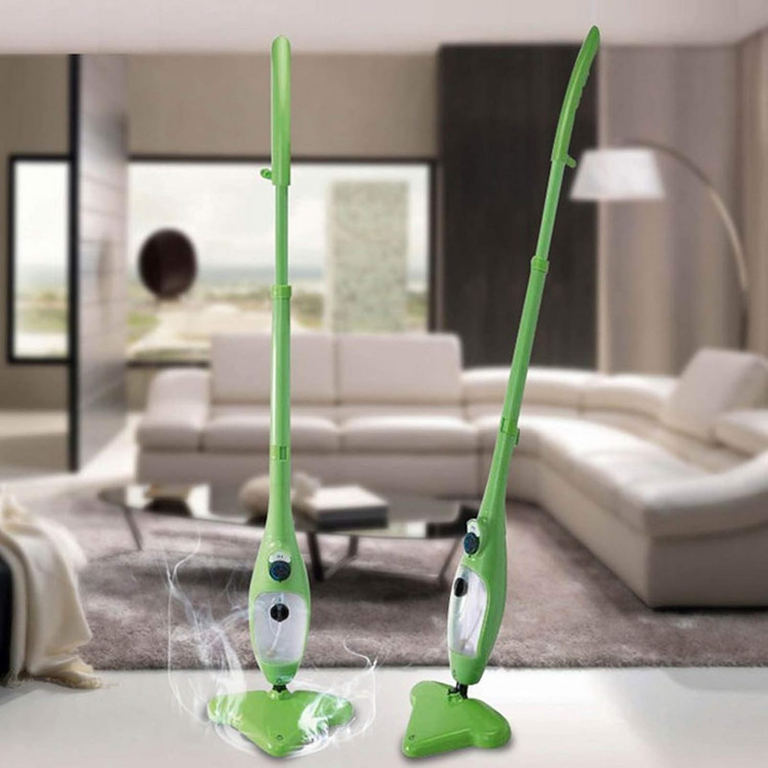 Electric Mop Floor Cleaner Cordless Multifunctional Household Rechargeable Steam Mop Handheld Vacuum Floor and Carpet Cleaner Green (Green)