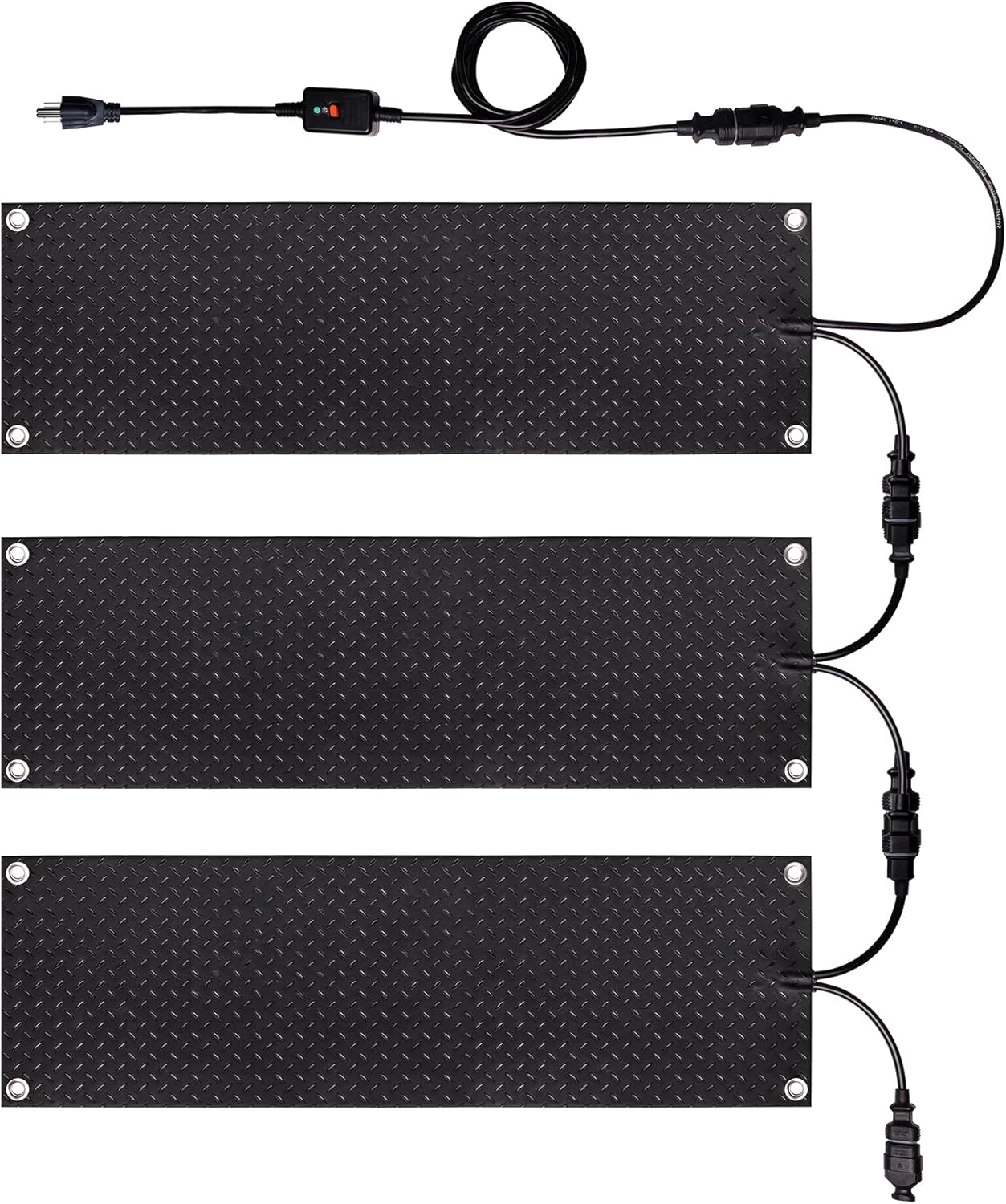 Snow Melting Mats Outdoor 10 x 30,Anti-Slip Electric Snow Heated Walkway Mats,Winter Ice Heated Rubber Mat for Stairs Steps Floor (3PCS)