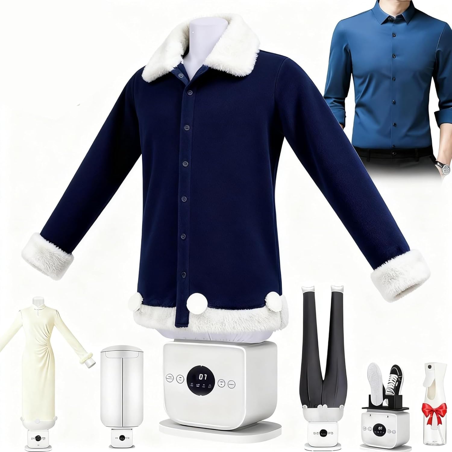 Automatic Ironing Machine,Built in Aromatherapy Tank,8 Minutes Quick Ironed Dry,360° Without Blind Spots Drying(Optiond)