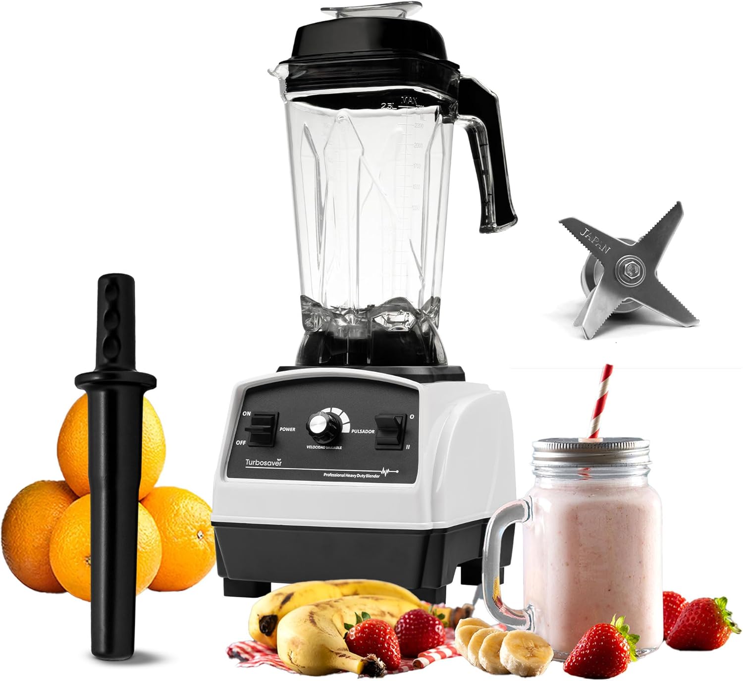 Turbosaver TB79 Professional Blender 1800W – 3.5HP, 35,000 RPM, Commercial Grade, Ice Crushing, 3.6L Tritan Jar