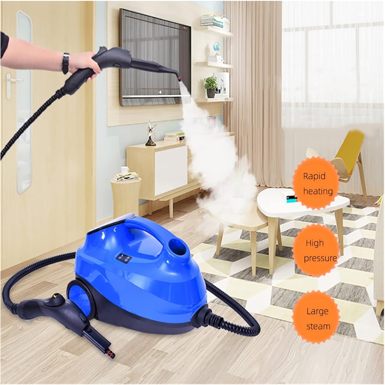Wet Dry Vacuum Cleaner 2200W 2.2L 4Bar Large Capacity High Pressure Steam Cleaner Heavy Duty Carpet Cleaning Machine Floor Steam Mop Air Conditioner Floor Cleaning