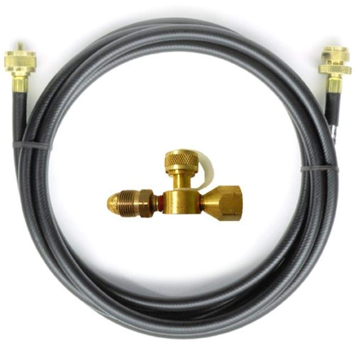 G-415-72 High Pressure L.P. Gas BBQ Grill Connection Tee and 6' Grill Hose, Female POL Fitting