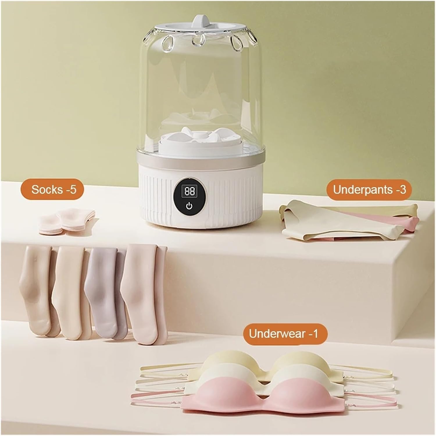 Portable Washing Machine, Mini Underwear Washer Rechargeable Electric Socks Washing Machine Household Small Wireless Portable Laundry Underwear Cleaner,for Apartments, Homes, and Dorms