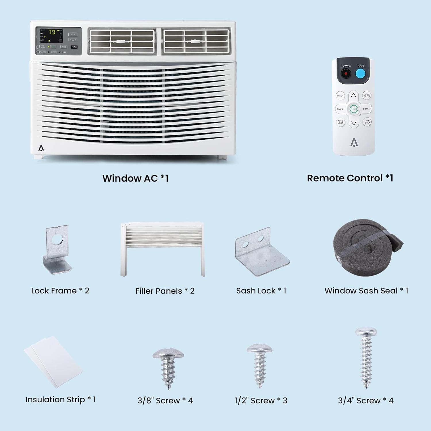 GarveeLife 8000 BTU Air Conditioner Window Uni with WiFi, 3 in-1 Window AC Unit Cooler, Dehumidifier & Fan with Timer, Remote Control & Installation Kit, Cooling Rooms Up to 450 Sq. Ft, 115V, White