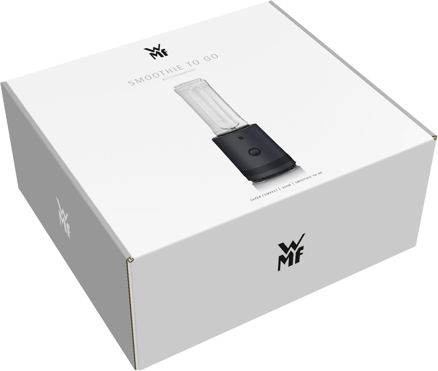 WMF Küchenminis Smoothie-to-go Mini Stand Mixer with 2 0.6 L Containers, 300 W High Performance Blender, Matte Stainless Steel, Black