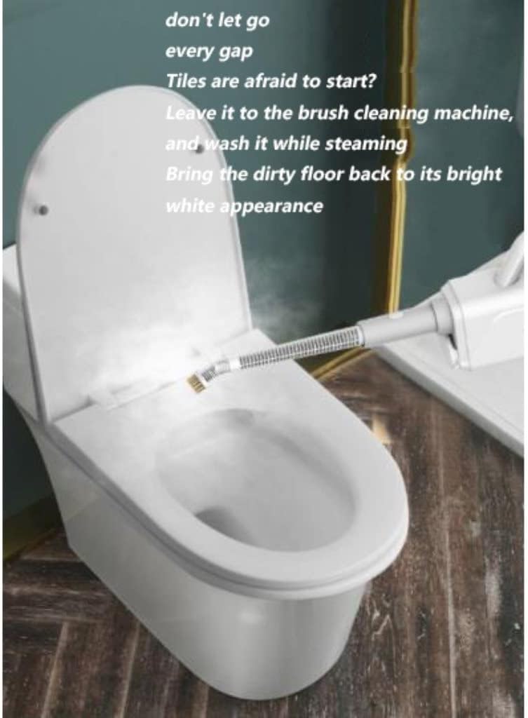 All-in-one Steam Mop and Detachable Handheld Cleaner, 5 Large Brush Heads, 360ml Powerful Cleaner, Multifunctional Floor Steamer for Carpet, Laminate, Tile, Car (Color : Gray)