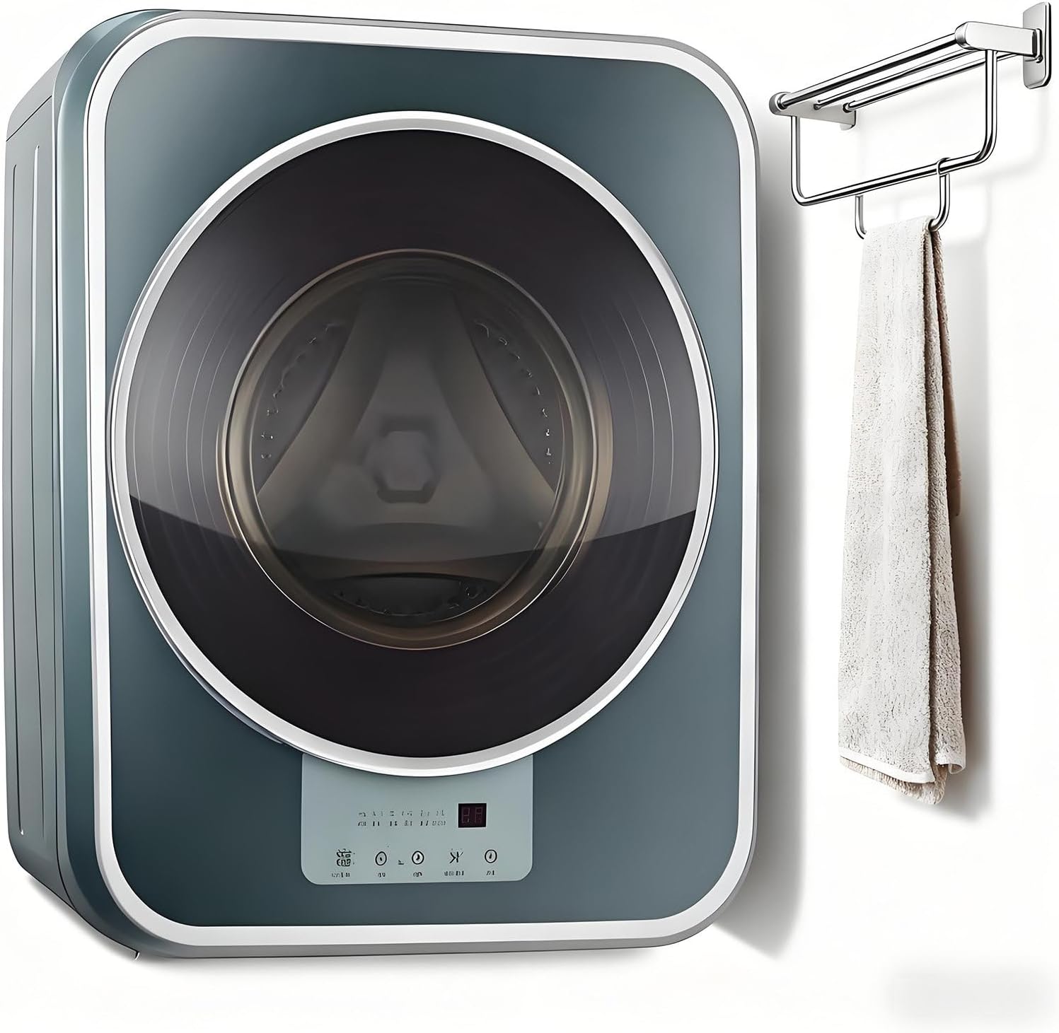 Automatic Wall-Mounted Washing Machine,3kg Portable Compact Small Household Wsaher,Dormitory Travel Washing Machine,Drum Inverter Washing Machine for Bathroom LightGreen