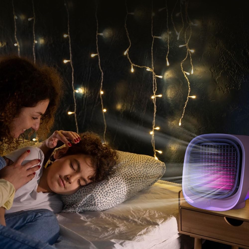 Oribreeze Air Conditioning,Mini Portable Rechargeable Desktop Air Cooler with 3 Wind Speed,Multifunctional Low Noise Air Conditioner for Office,Bedroom,Shcool /1670