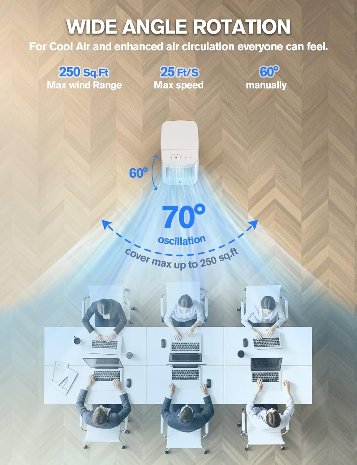 Portable Air Conditioners, 3-IN-1 Evaporative Air Cooler w/ 4 Ice Packs & 3L Water Tank, 70° Oscillation, 7H Timer for Auto-Off, Swamp Cooler air conditioner for Room Bedroom, Cream