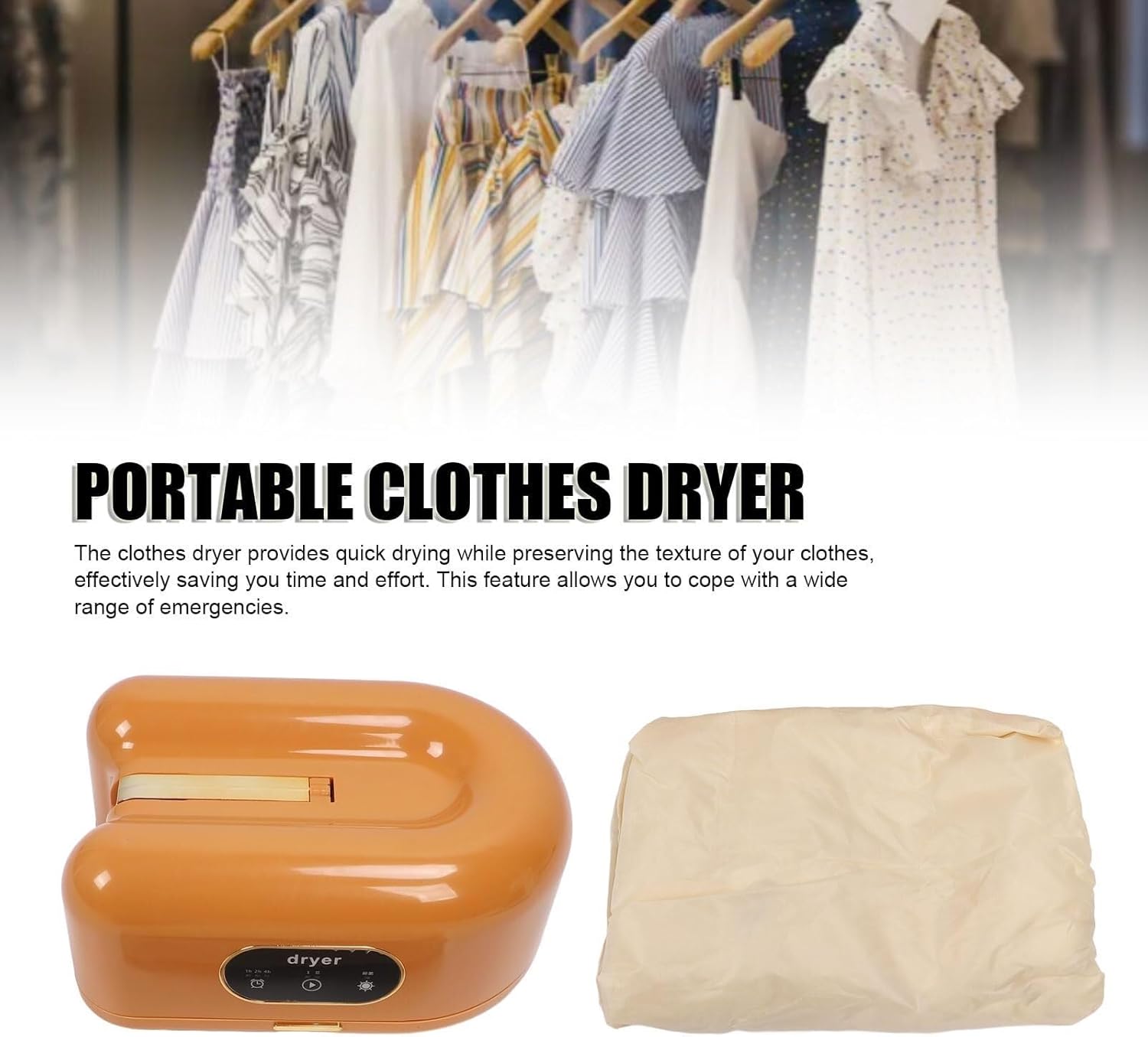 Portable Clothes Dryer Compact Dryer for Apartment, RV, Travel - Small Quiet Fast-Drying Machine with Adjustable Timer clothes dryers