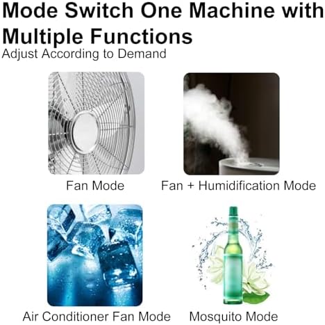 Evaporative Air Cooler Portable Air Conditioner, Fan Cooler with 120° Oscillating, 3 Wind Speeds, Evaporative Cooler for Outdoor Indoor Use(Size:102cm/55L)