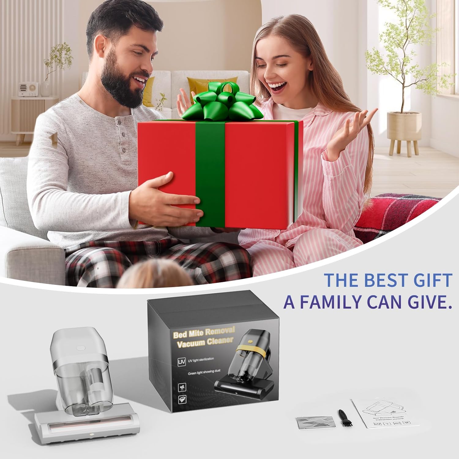 Mattress Vacuum Cleaner, Bed Vacuum Cleaner with UV & Ultrasonic, 16Kpa Suction Handheld Bed Vacuums with High Heating Tech, Effectively Clean Up Bed, Pillows, Sofas, Carpets, 550W