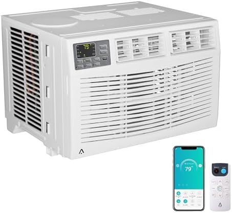 Window Air Conditioner, 8000 BTU for Rooms up to 350 Sq. Ft.- Maintains Window View & Natural Light, 3 Modes, Ultra Quiet, Energy Savings, Easy Install, White