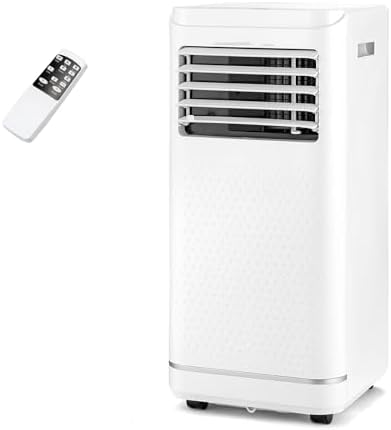 LDAILY Portable Air Conditioner, 3-in-1 Multifunctional Cooling Unit w/Dehumidifier & Fan Mode, Compact Design with Wheels, Child Lock & Timer for Bedroom Office Kitchen, White (10000 BTU)