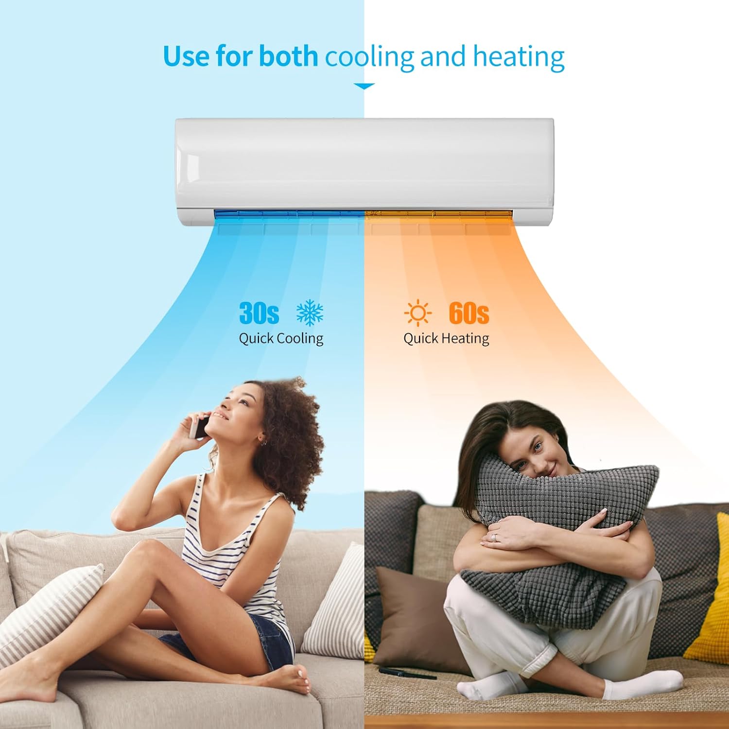 TABU 18000BTU Mini Split Air Conditioner with 1.5 Ton Pre-Charged Heat Pump,220-230V 21 SEER2 Ductless AC with Inverter, Compatible with Alexa,Cools Up to 1250 Sq.FT, Installation Kit included