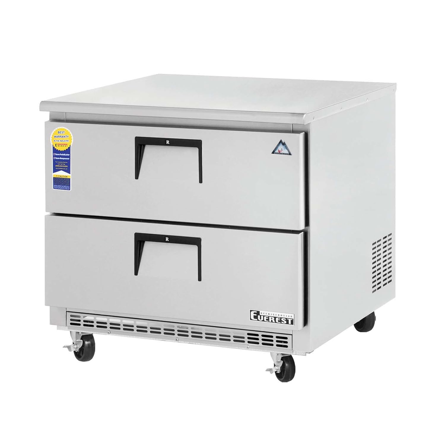 ETBSR2-D2 Drawered Undercounter Worktop Refrigerator 2 Sections, 115v, NSF - 10 cu. ft.