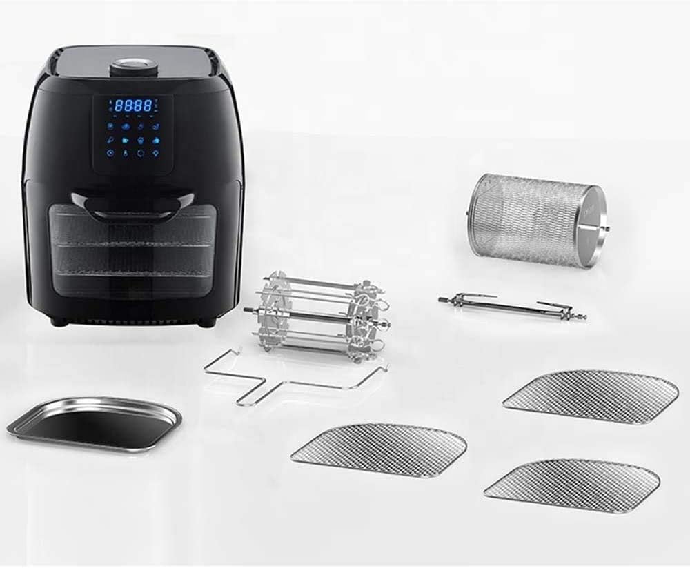 10.6Qt Digital Air Fryer, Toaster Oven & Oilless Cooker, 1700W, LED Touchscreen, Non-Stick Detachable Basket, 10-in-1 Countertop Oven with Dehydrator & Rotisserie,6 Accessories