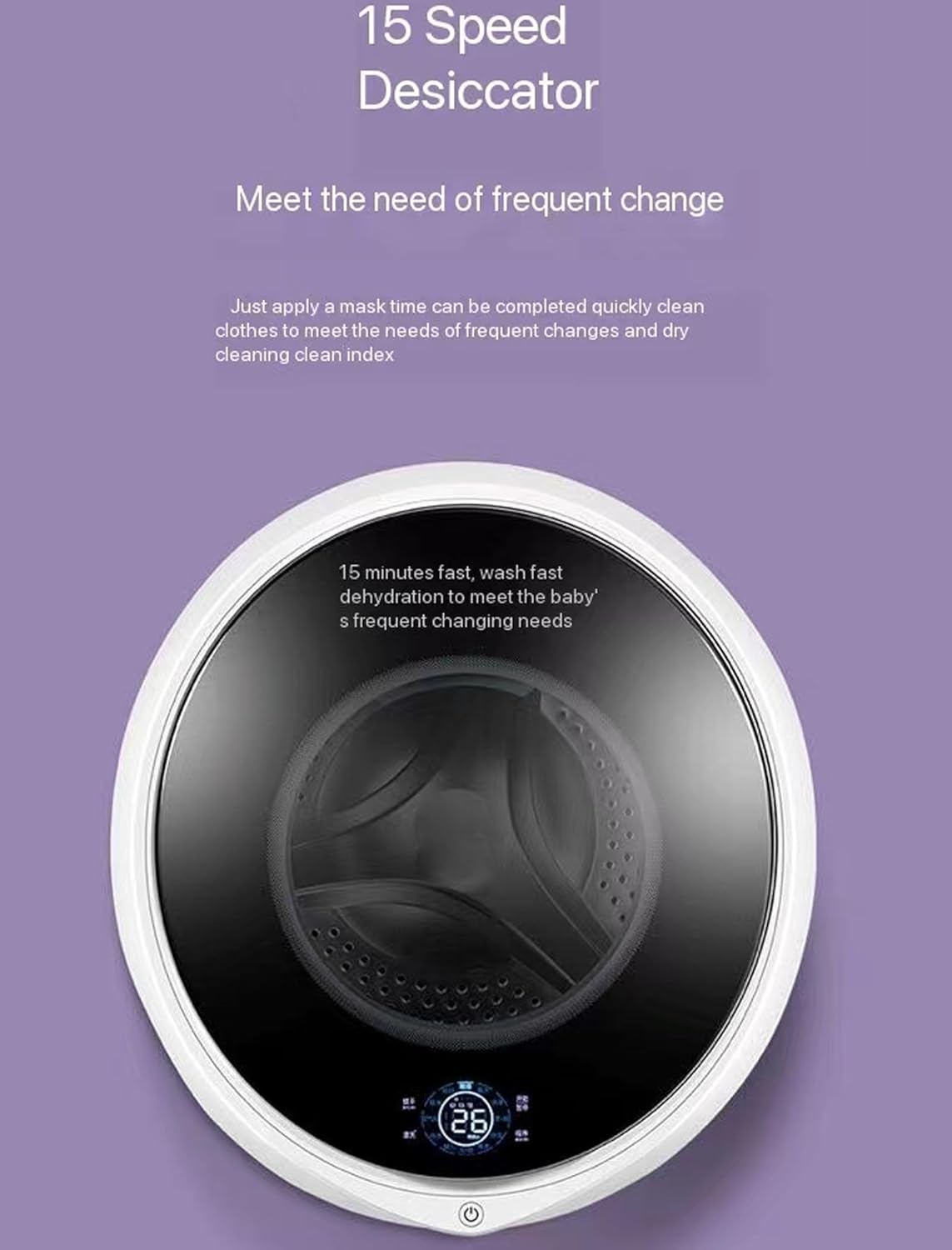 Electric Compact Portable Laundry Dryer, 3.2kg Capacity Fully Automatic Compact Washer, 28/38 Wash Programs Laundry Washer (28 Modes)