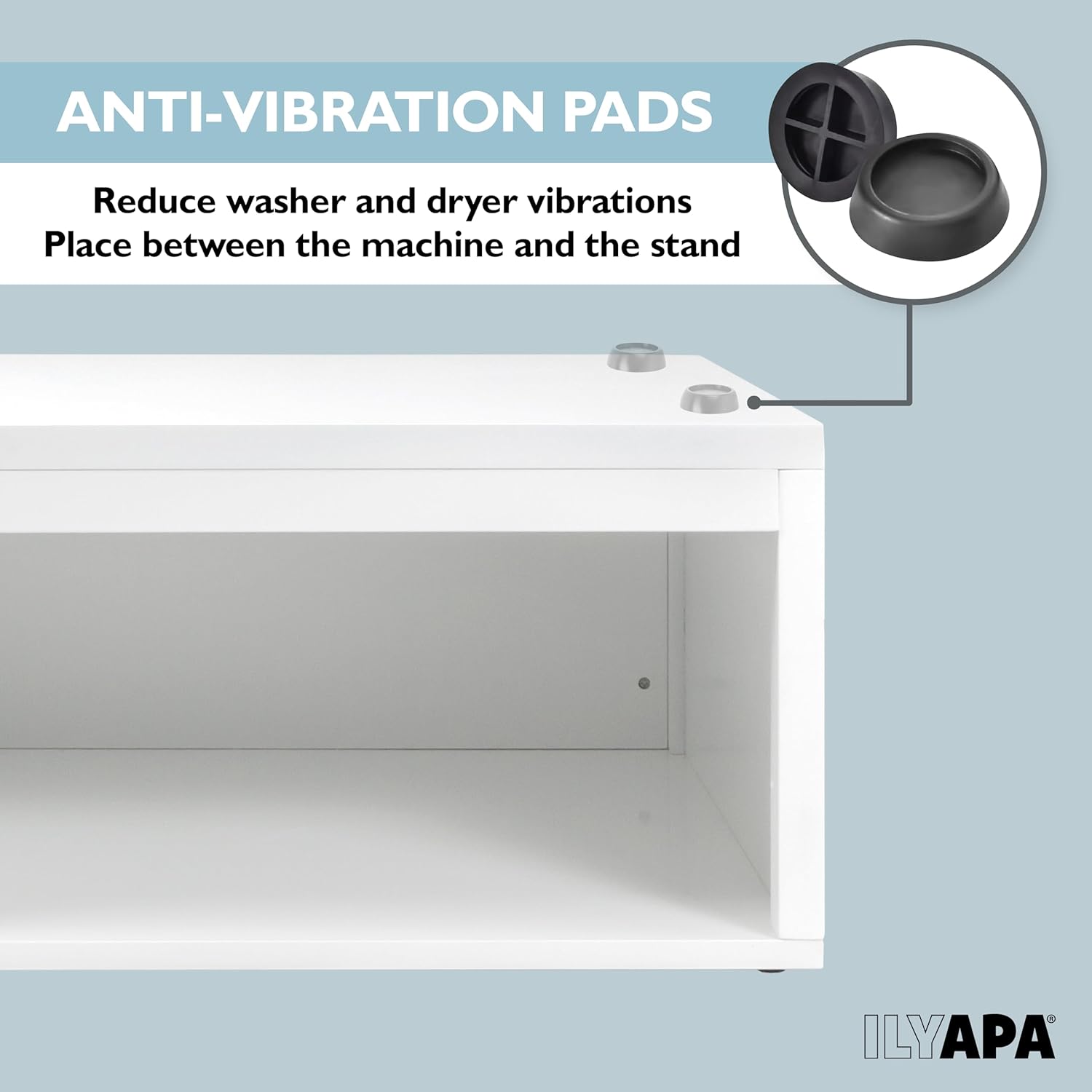 Ilyapa Washer and Dryer Stand - Universal Wooden Laundry Pedestal with Drawer - Compatible with Samsung, LG, GE, Maytag - 28x28x14 in. Patent Pending