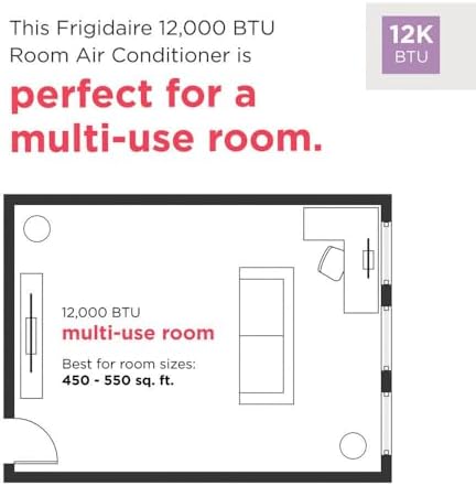Frigidaire Through-the-Wall Room Air Conditioner, Remote Control, Washable Filter, Timer & Sleep Mode, 208/230V, White (12,000)
