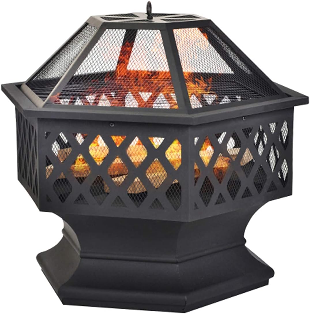 Garden Fire Pit,3 in 1 Outdoor Fire Pit Table for,Ice Pit,Patio Heater,Metal for Outside Camping Barbecue,21