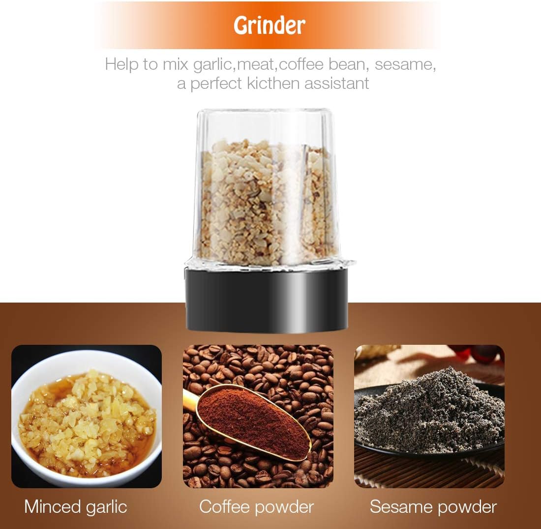 Blender and Food Processor Combo, Personal Blender for Shakes and Smoothies, Suitable for Kitchen, Home, 700W Electric Blender with Mixer Grinder/Chopper