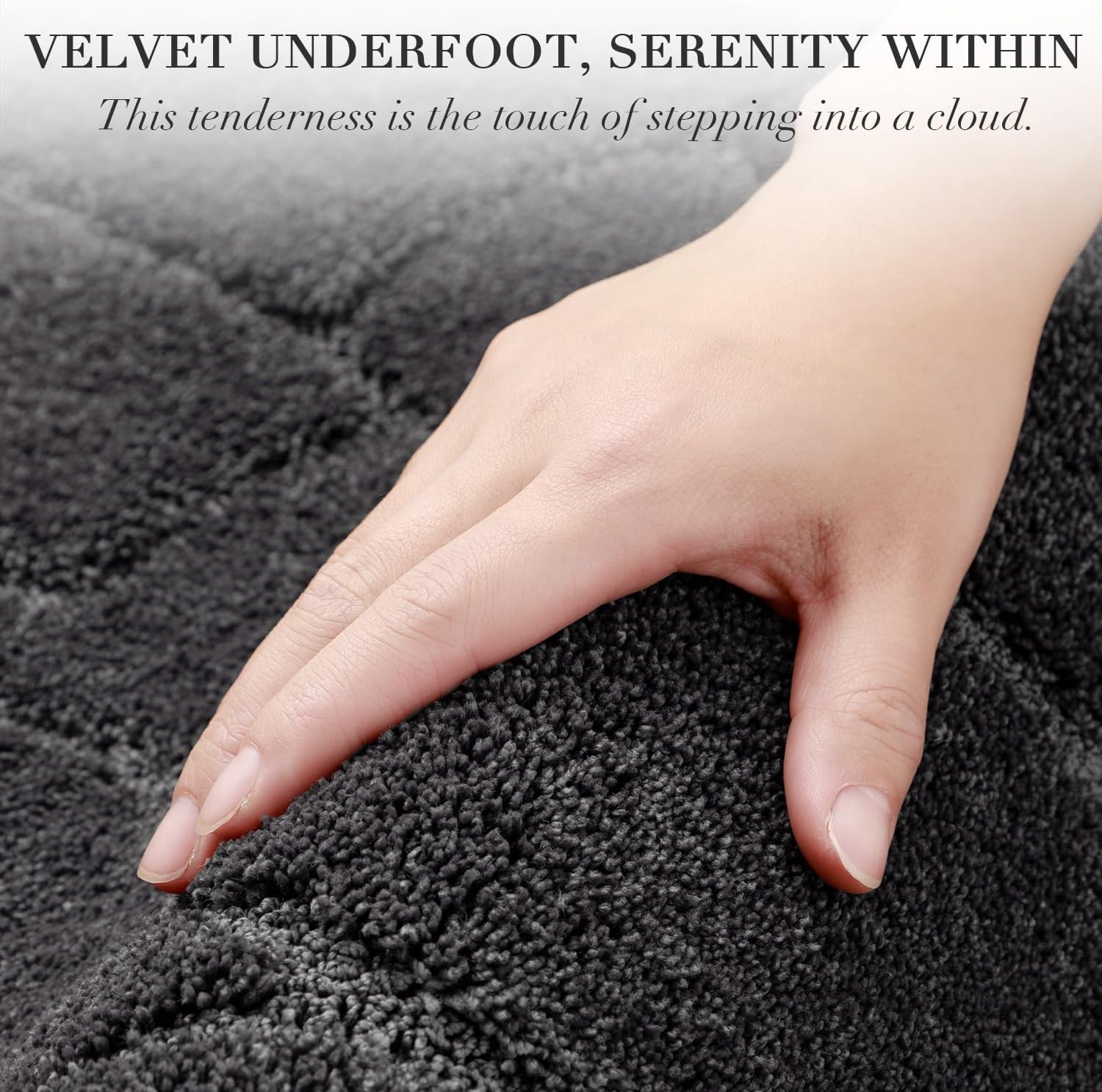 Large Bathroom Rugs Runner, 24x59 Extra Soft Absorbent Shaggy Long Bath Mats, Non-Slip Machine Washable Modern Bath Carpet Runner for Bathroom Laundry Room Kitchen (Charcoal)