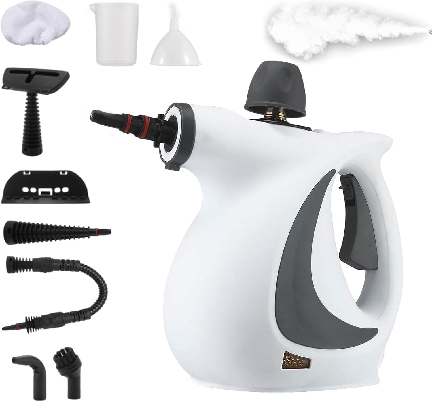 Steam Cleaner, High Pressure Steamer, Handheld Pressure Steam Cleaning with 9 Pcs Accessories, for Cleaning Kitchen, Tile, Floor, Couch and Car (Grey)