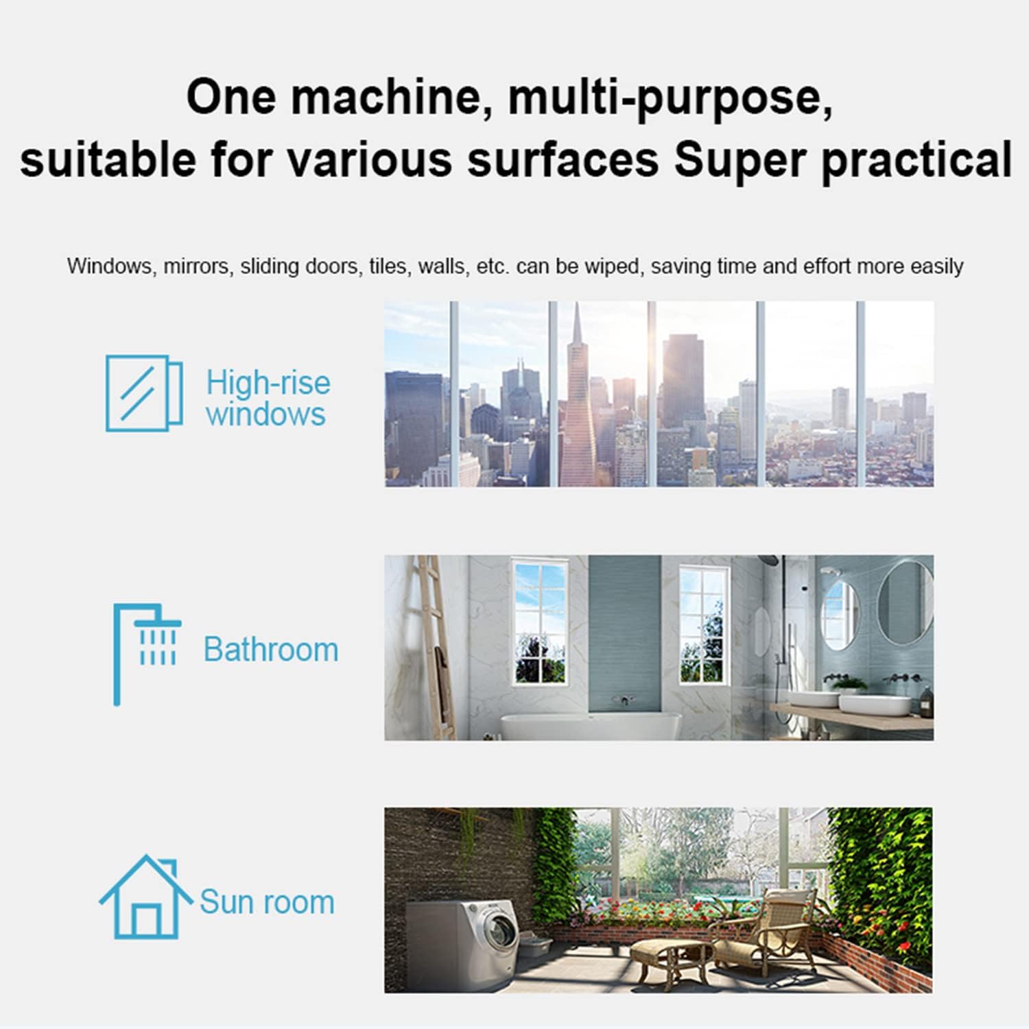 Window Cleaner Robot,Smart Window Vacuum Cleaner with Automatic Water Spray,Glass Cleaning Robot with Remote Control,for Interior/Exterior Highrise Windows