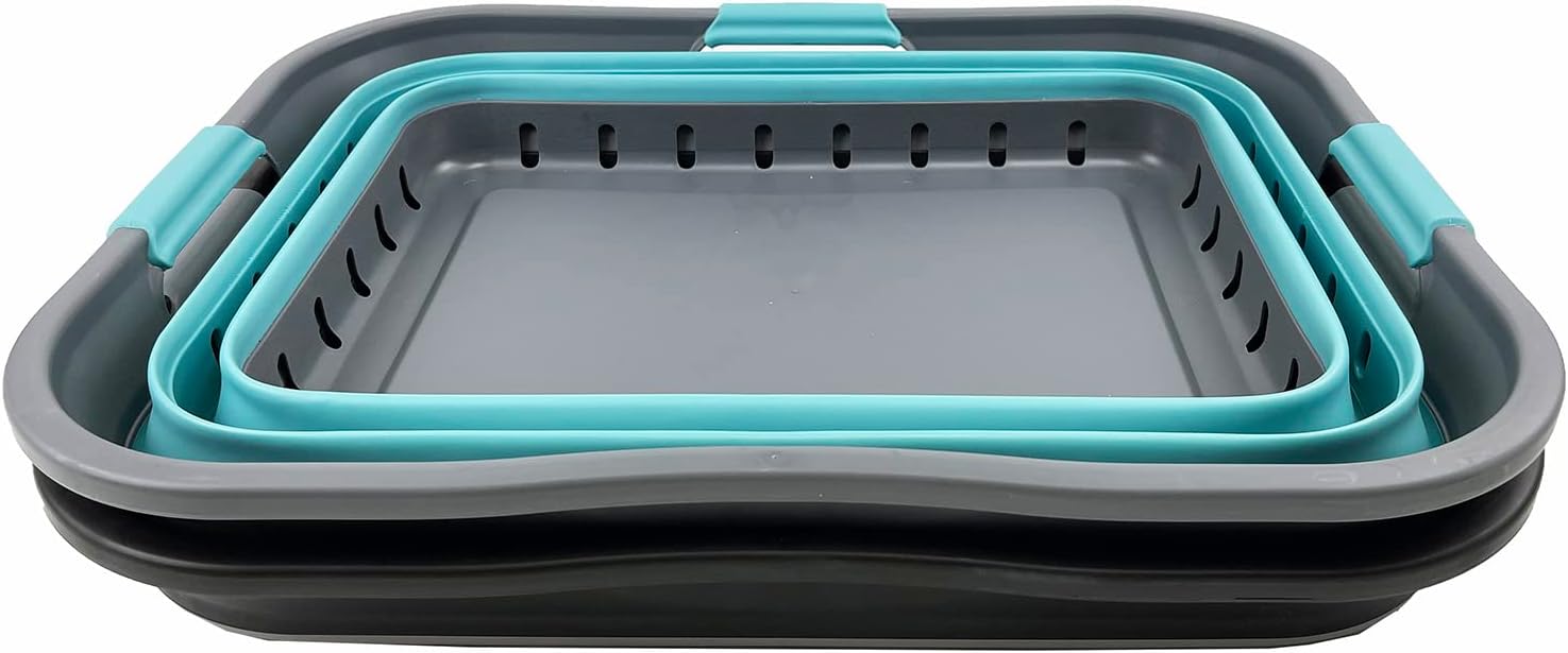 SAMMART 42L (11 gallon) Collapsible Plastic Laundry Basket - Foldable Pop Up Storage Container/Organizer - Portable Basket - Space Saving Hamper/Basket