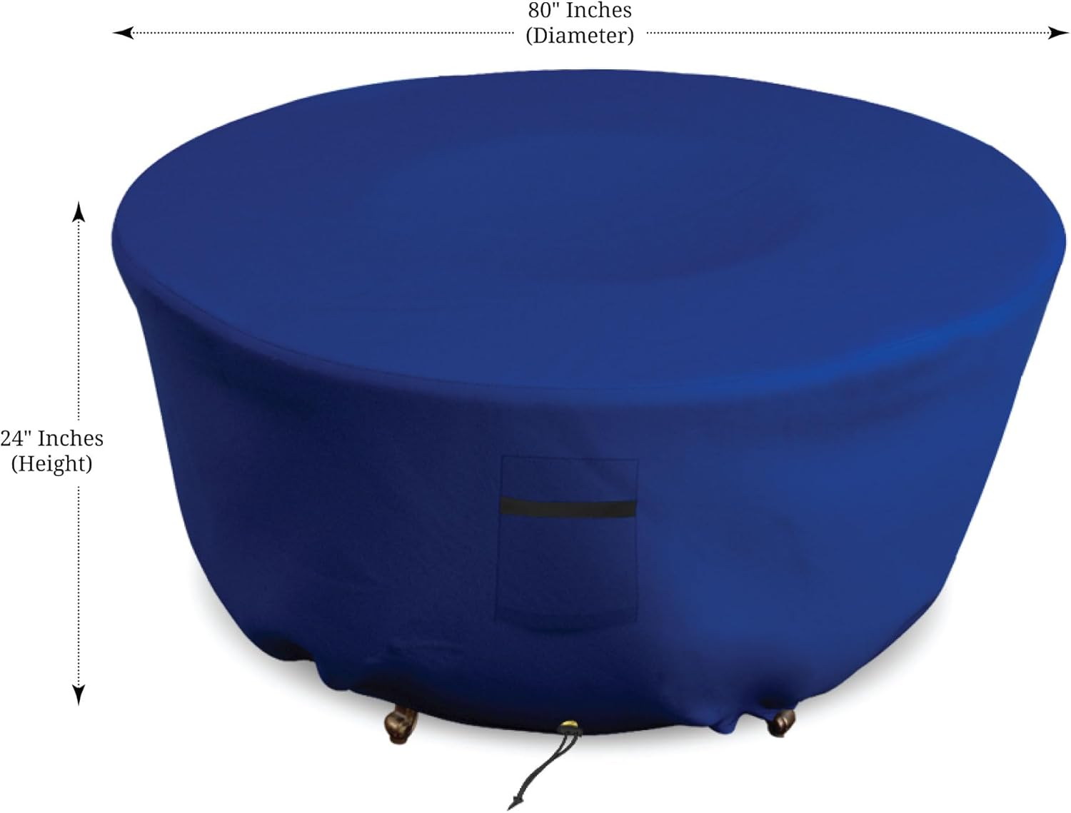 Covers & all Outdoor Round Fire Pit Cover, Heavy Duty 18 Oz Waterproof UV & Weather Resistant for Patio Lawn Garden Backyard Outside, Air Vents & Drawstrings (80