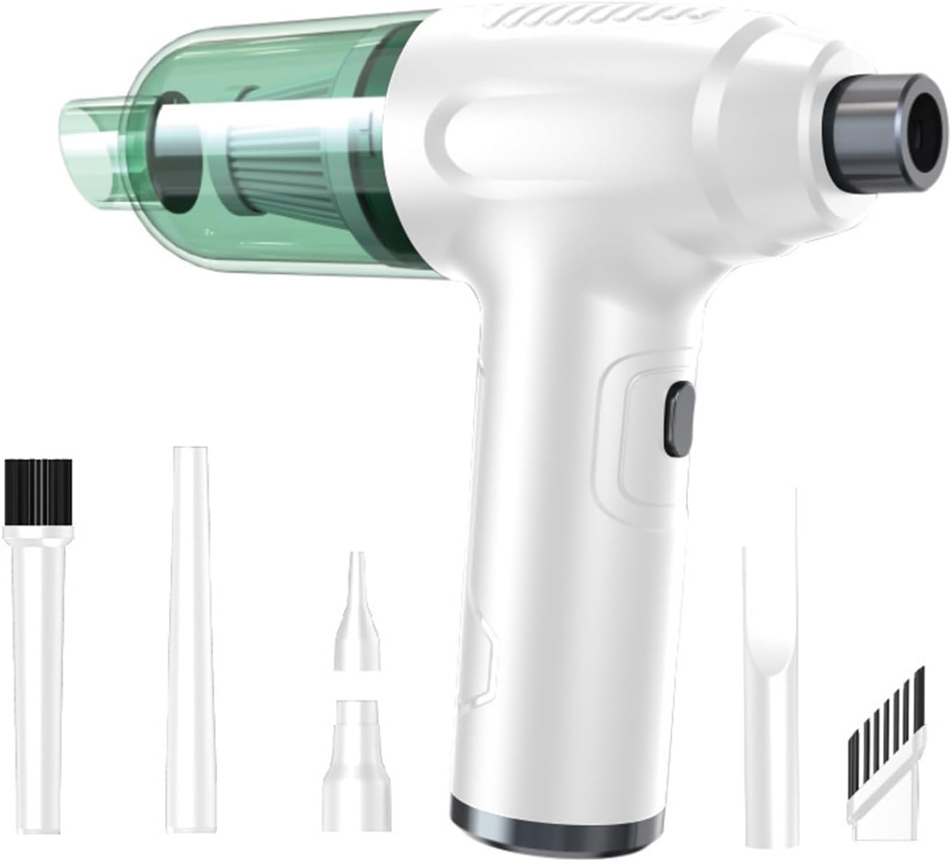 2 in 1 Car Vacuum Cleaner, Portable Mini Cordless Household Rechargeable Handheld Blower (Color : White)