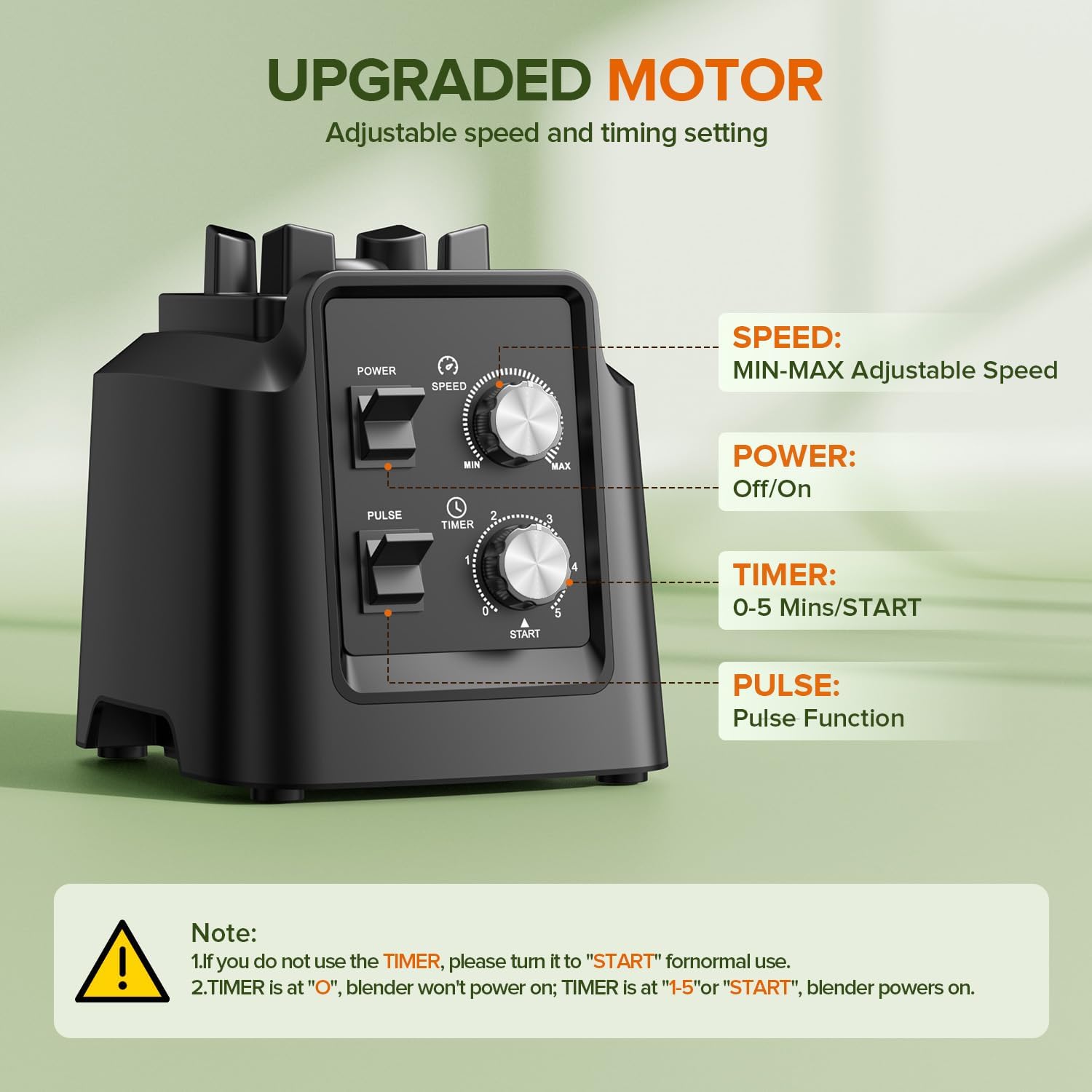 Blender, Blender for Smoothies with 68Oz. Pitcher, 27Oz. Grinder and 20Oz. To-go Cup, 28000 RPM Countertop Blenders for Kitchen, Ice Crushing, Frozen Fruits - Timing Setting, Speed Adjustable