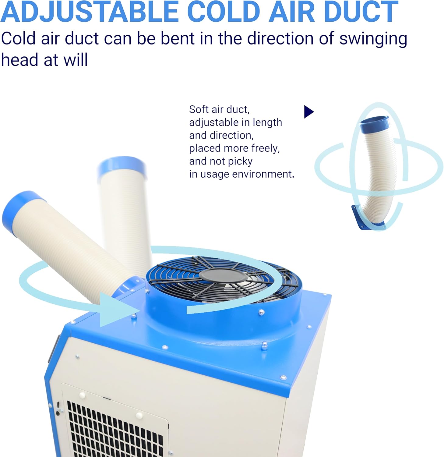 11900BTU/H Portable Air Conditioner Industrial Grade Portable Mobile Spot Cooler for Temporary Outdoor Events Industrial Air Conditioner with 3.7Gal Water Tank Single Duct 1.4KW 110V