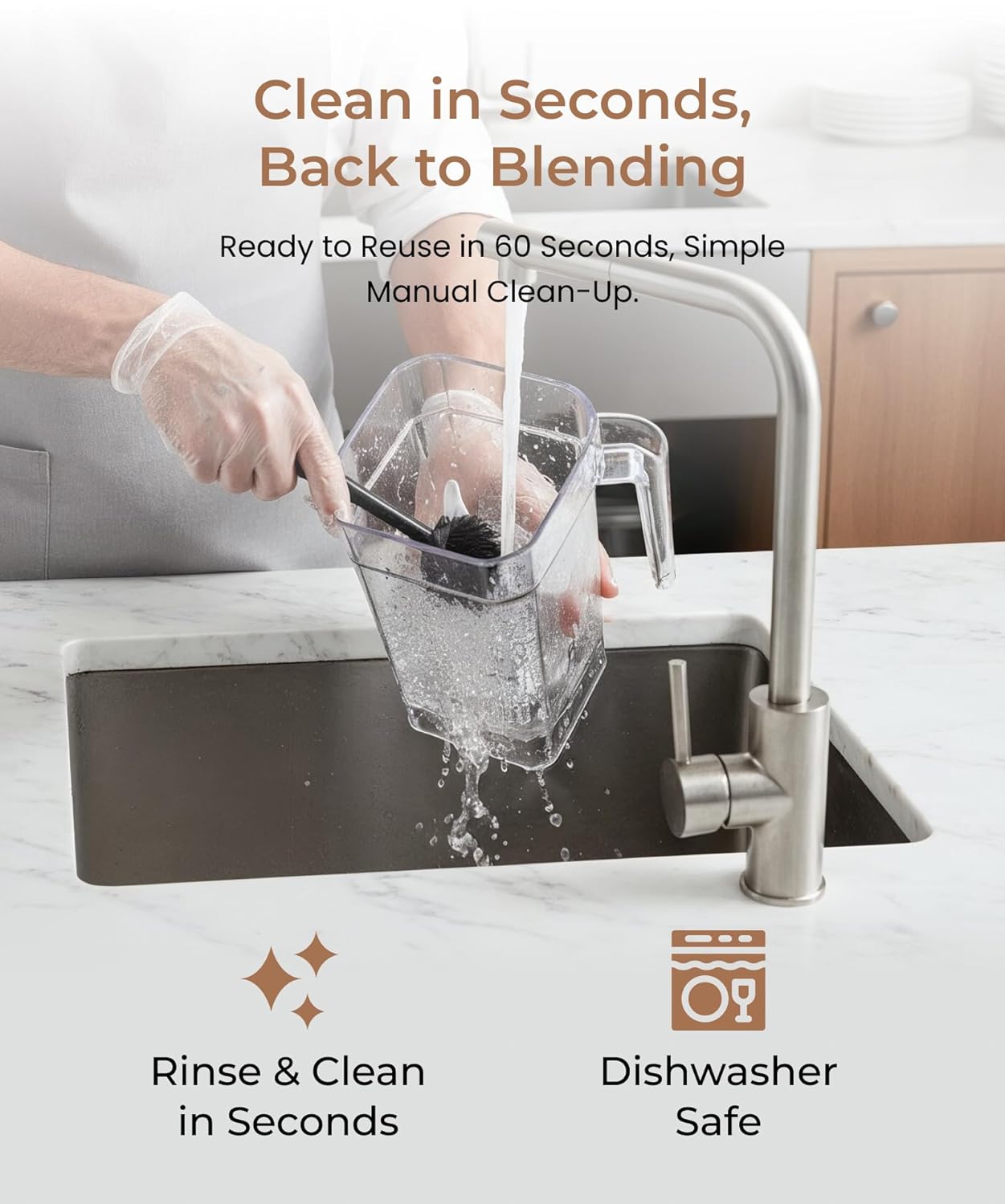 SYBO HSS-210E Commercial Professional Blender With Quiet Shield, Heavy-Duty 1400W High-Speed, 48oz BPA-Free Jar, Easy Cleaning & Dishwasher-Safe, for Juice, Ice Shakes, Smoothies, Metallic