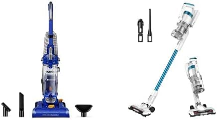 Eureka NEU182A PowerSpeed Bagless Upright Vacuum Cleaner NEC180 RapidClean Pro Lightweight Cordless Vacuum Cleaner, Convenient Stick Handheld Vacuum