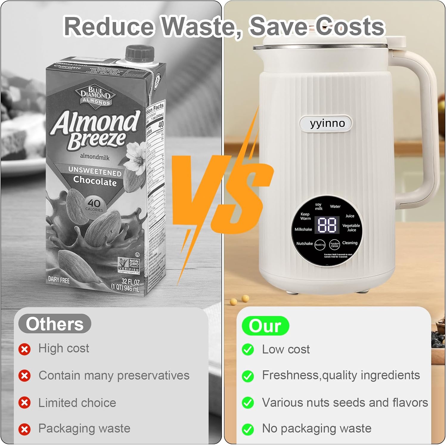 Nut Milk Maker Blender, 40oz Large Capacity Automatic Soybean Machine with 18H Delay Start Timer & Keep-Warm, Homemade Quiet Almond/Soy/Oat Milk Machine, BPA-Free, Detachable Blades for Easy Cleaning