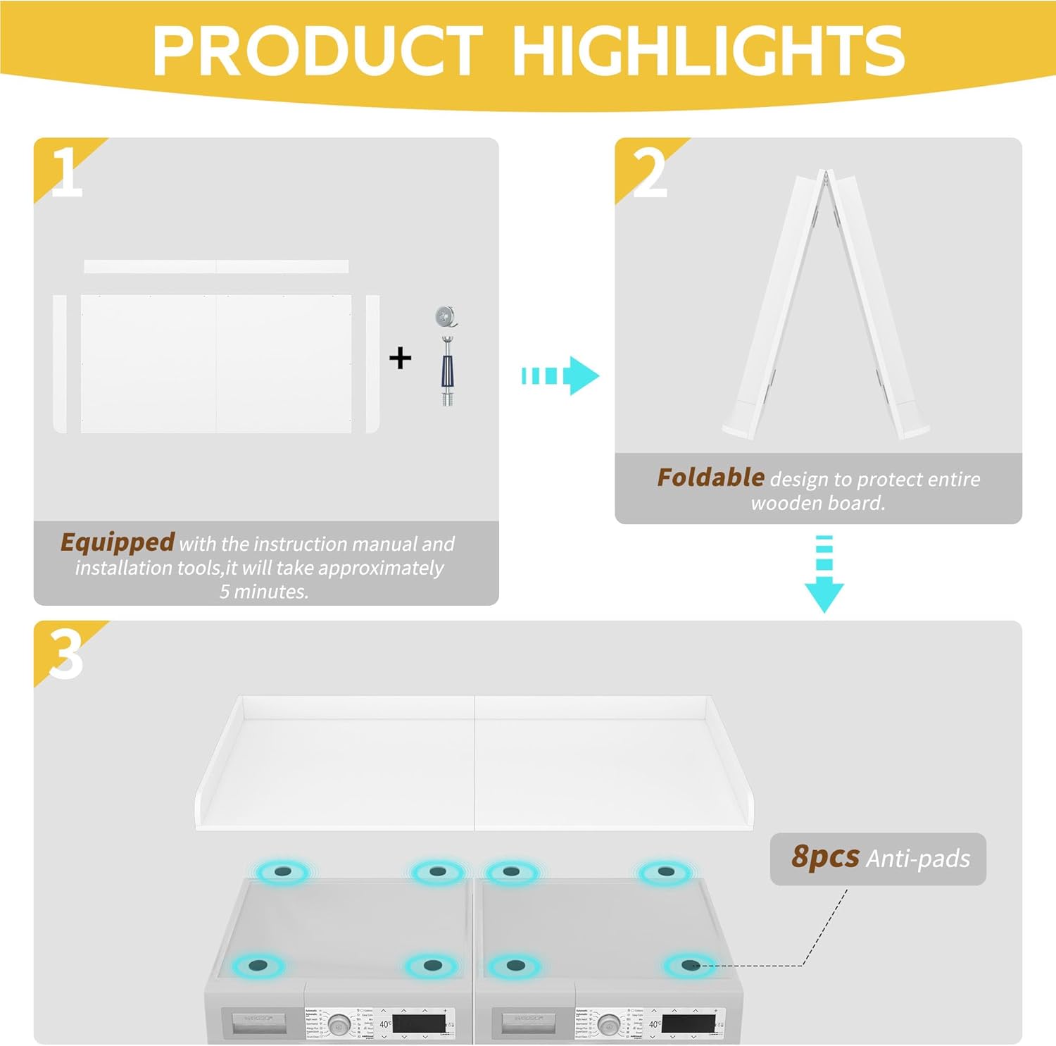 Foldable Washer Dryer Countertop, 27.5