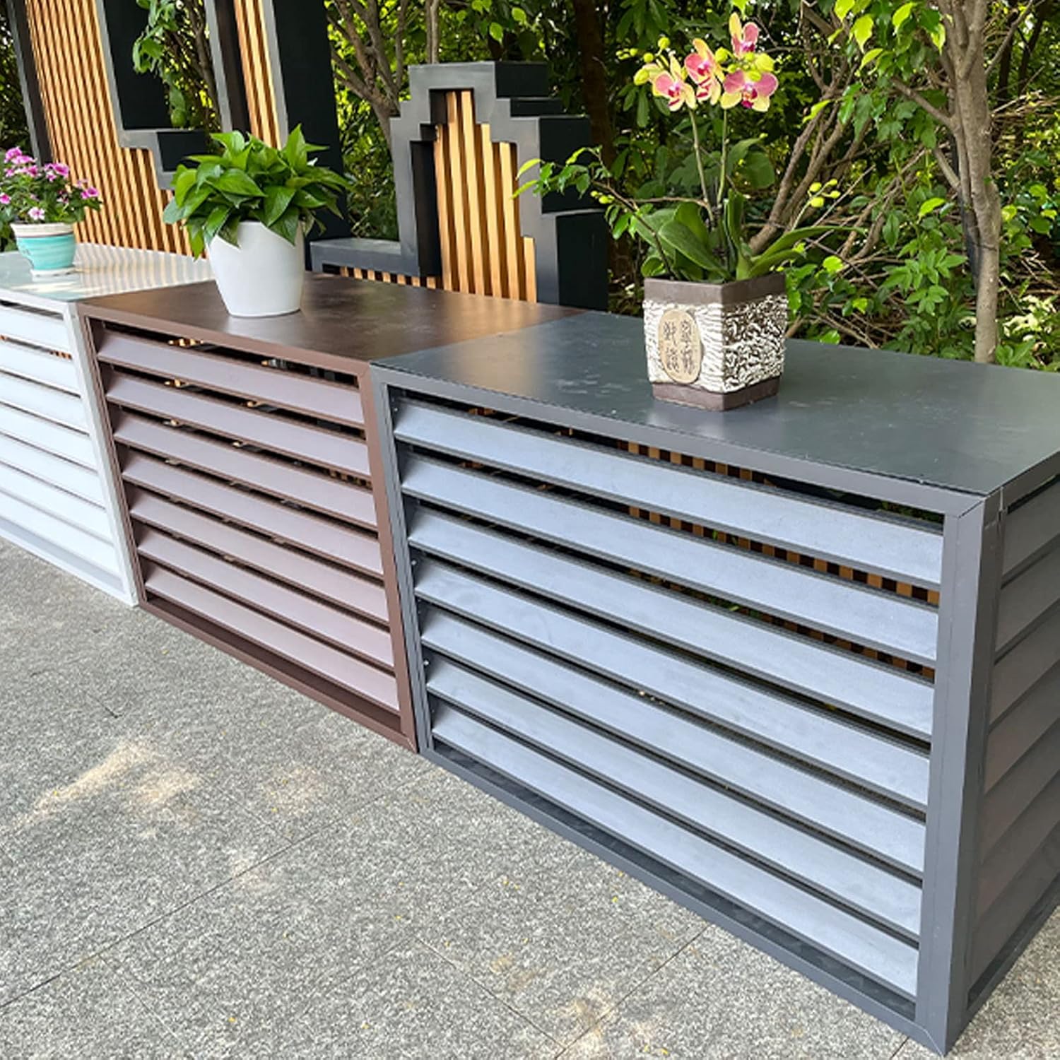 Air Conditioner Outdoor Unit Protective Cover,Air Conditioner Outdoor Unit Aluminum Cover,Outdoor Unit Mini Split air Conditioner Cover,Noise Reduction,Dustproof and Waterproof,Suitable for Outdoor (