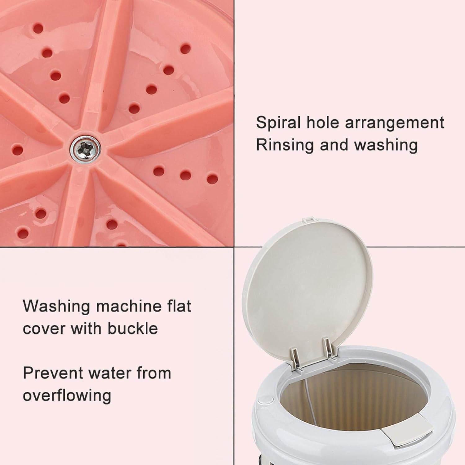 Electric Washing Machine, Portable Washing Machine, for Home Baby Blothes Washing Outdoor Wash Underwear()