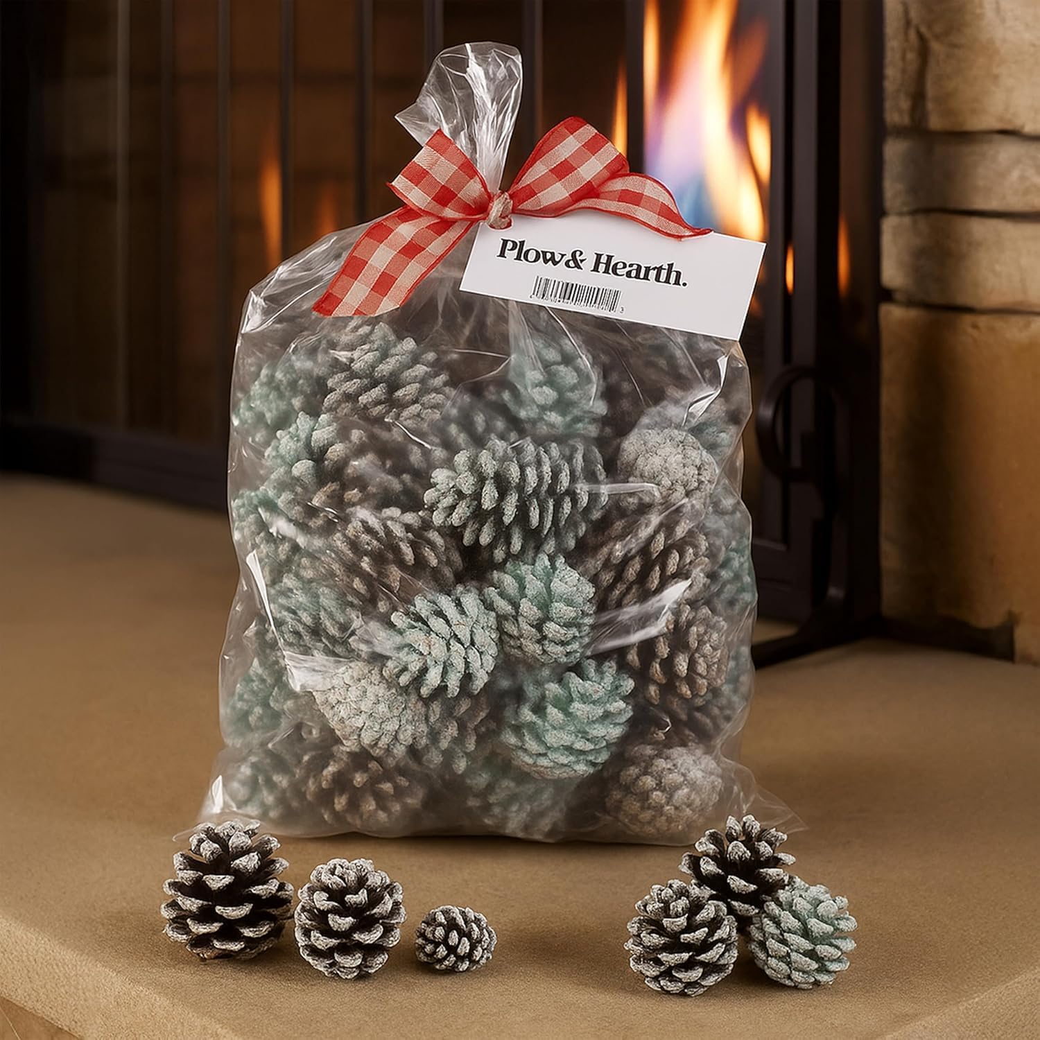 Fireplace Color Cones, Festive Fun Rainbow Flame Changing Pine Cones, Firepit Campfire Hearth Wood Burning Accessories for Holidays or Anytime (6 LB in Poly Bag)