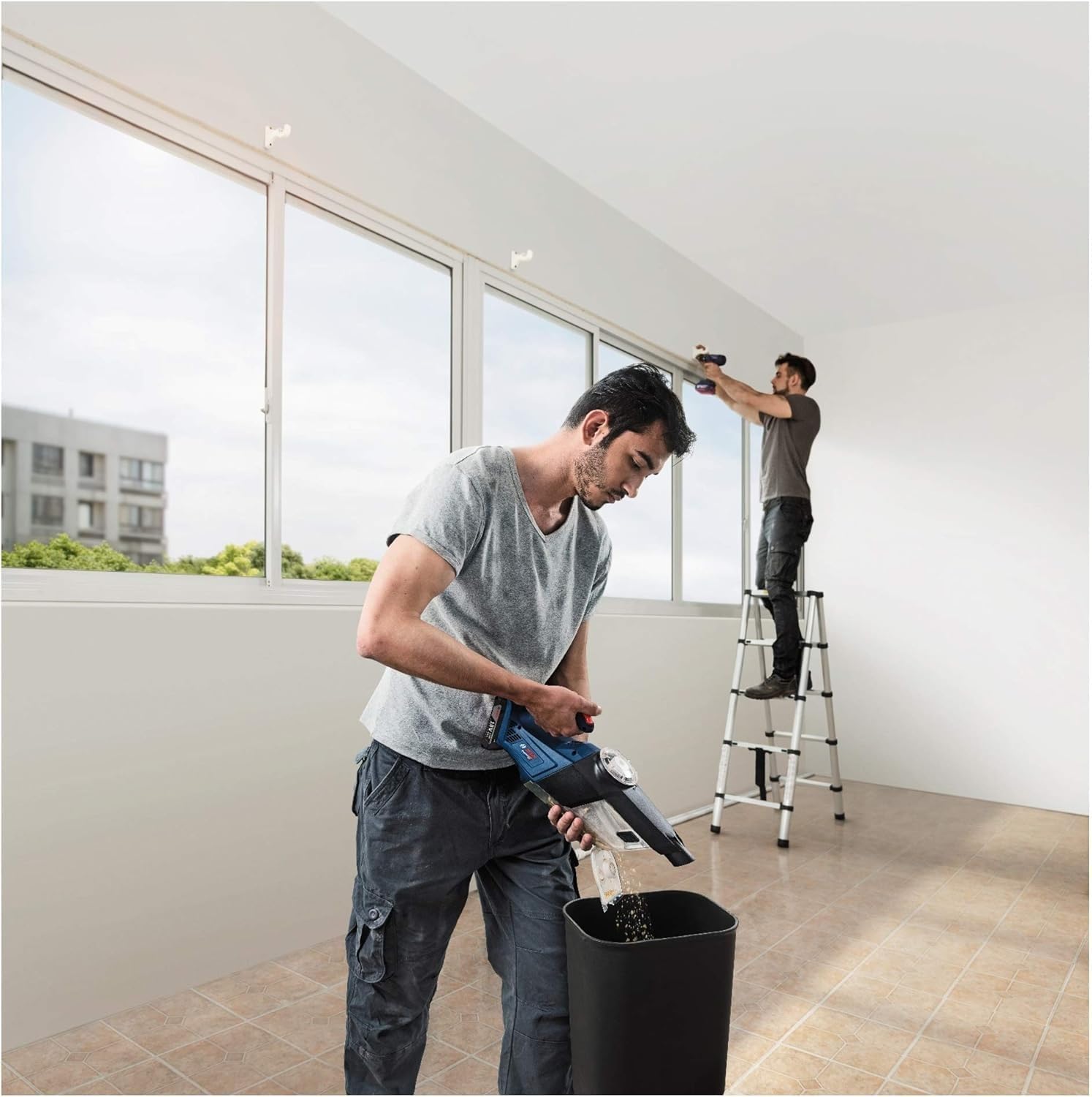 Bosch GAS 18V-1 Professional Cordless Vacuum Cleaner / Cleaning Performance Redefined! With new rotational airflow technology ( Bare Tool Body Only)